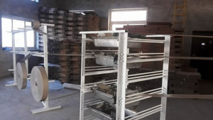 Spiral tube making machine unwinding stand and gluing stand